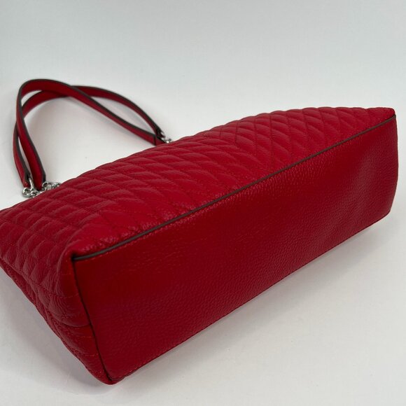 Karl Lagerfeld Paris Womens Karolina Chain Tote Bag, Crimson - Picture 6 of 9